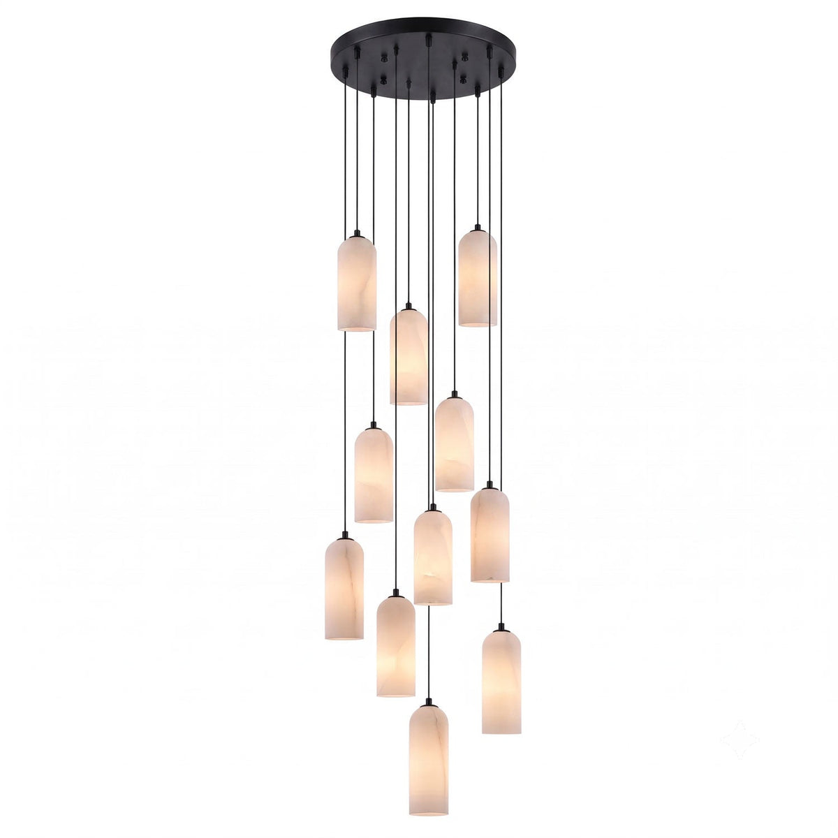 Monty natural alabaster pendant light with braided cable — image 60