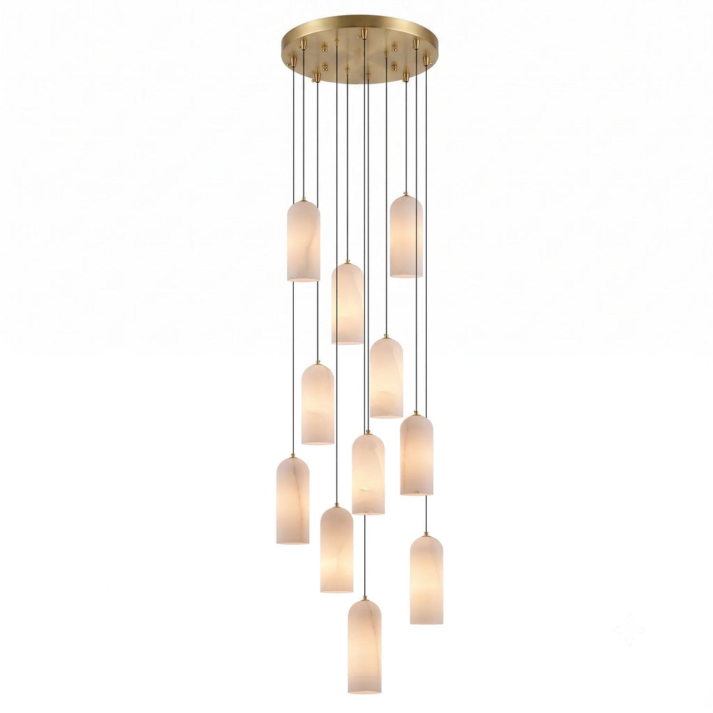 Monty natural alabaster pendant light with braided cable — image 50