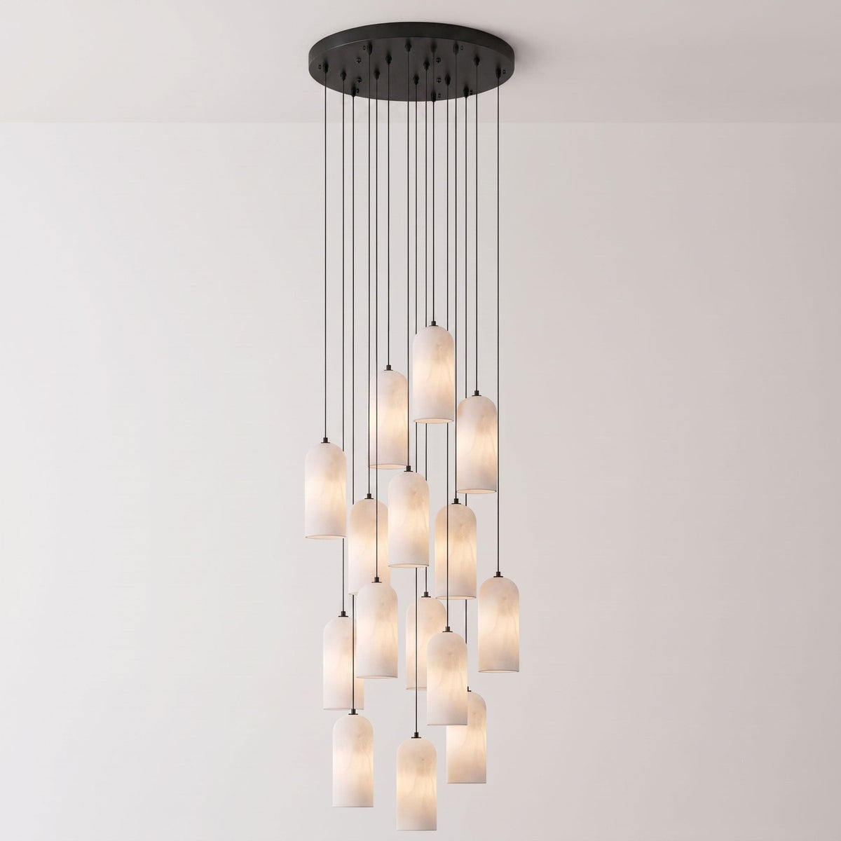 Monty natural alabaster pendant light with braided cable — image 58