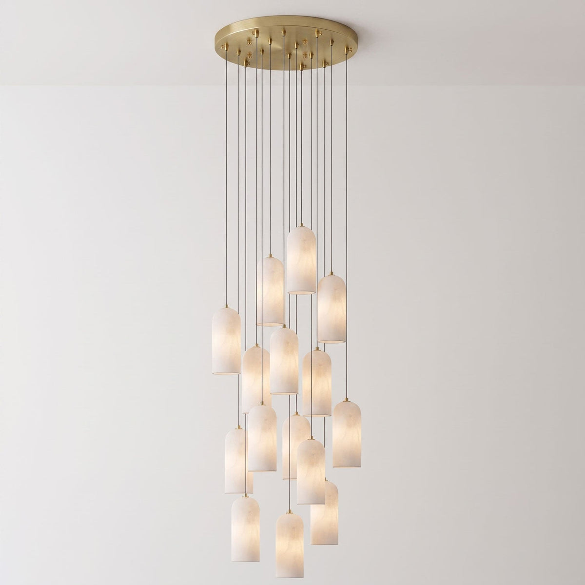 Monty natural alabaster pendant light with braided cable — image 51
