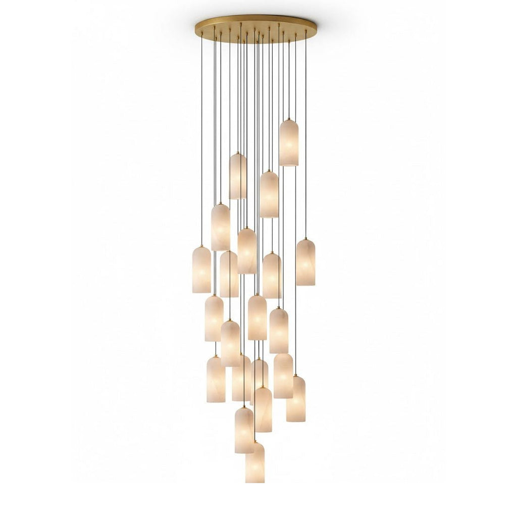 Monty natural alabaster pendant light with braided cable — image 26