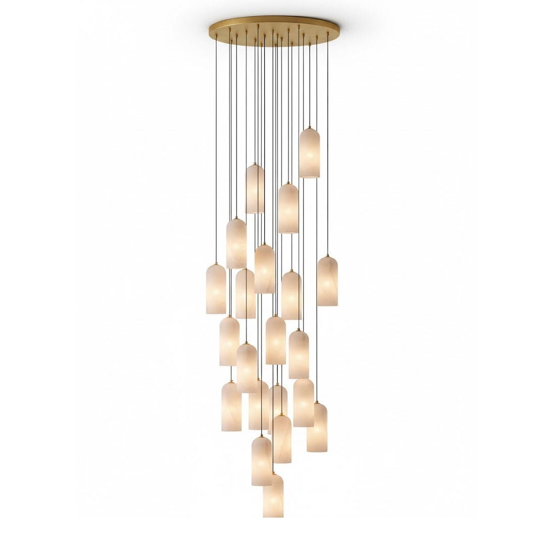 Monty natural alabaster pendant light with braided cable — image 26