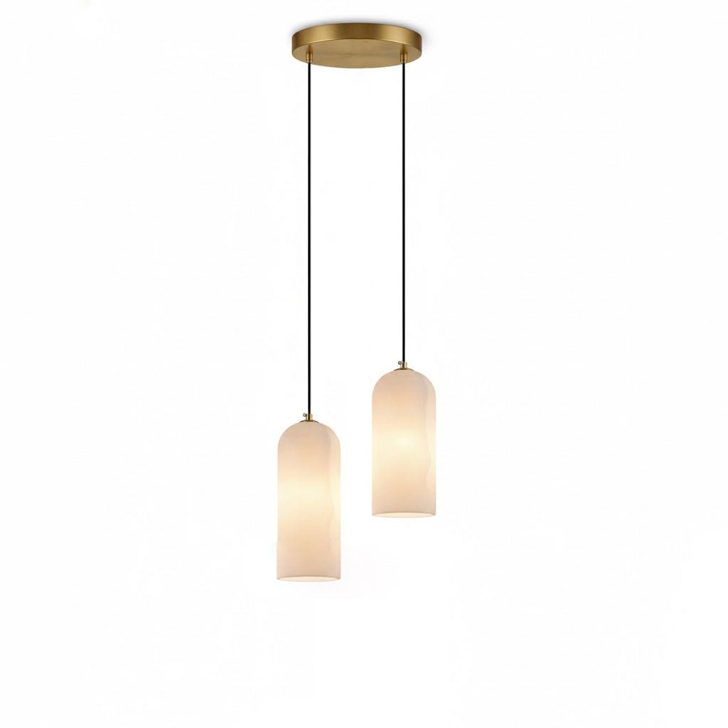 Monty natural alabaster pendant light with braided cable — image 23