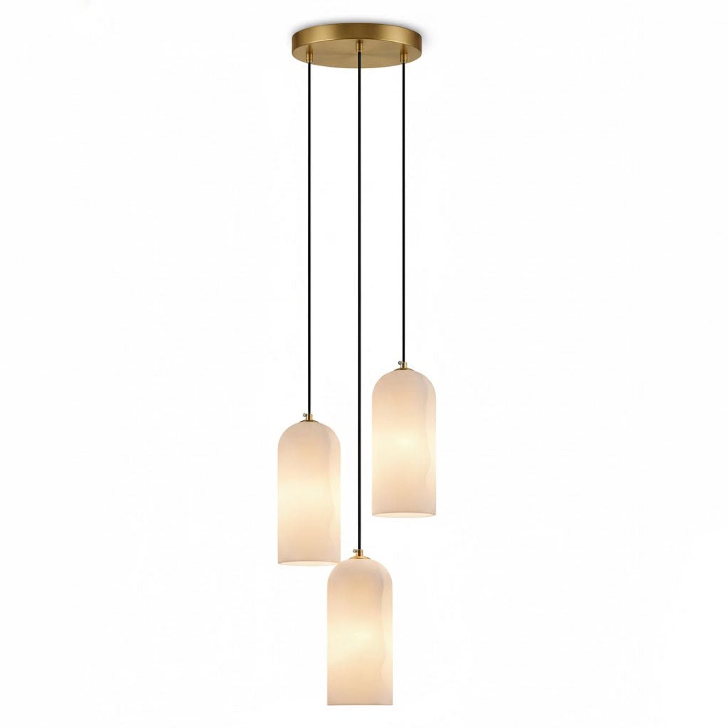 Monty natural alabaster pendant light with braided cable — image 28