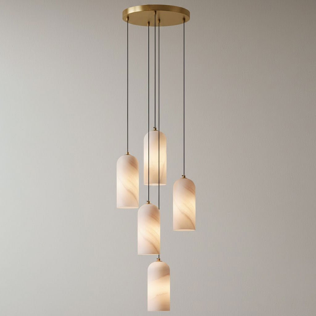 Monty natural alabaster pendant light with braided cable — image 25