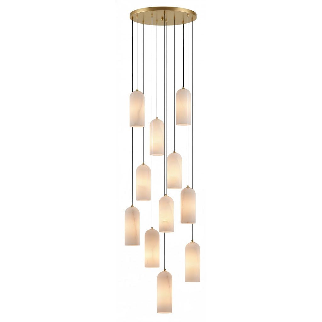 Monty natural alabaster pendant light with braided cable — image 24