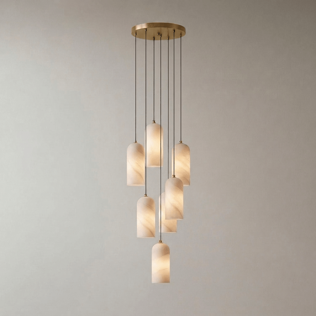 Monty natural alabaster pendant light with braided cable — image 40
