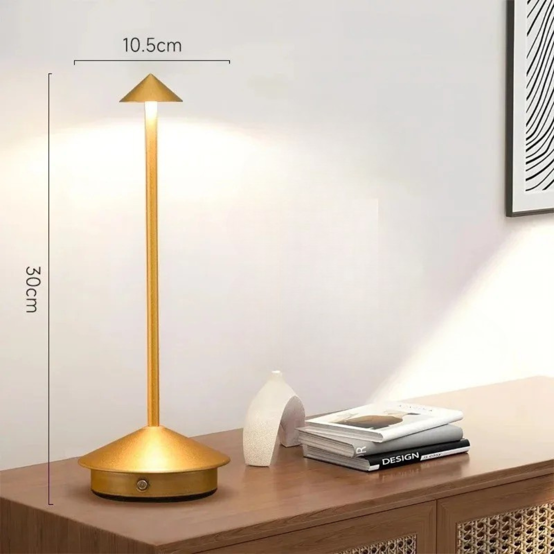 Conical Rechargeable LED Table Lamp – Touch Dimmer