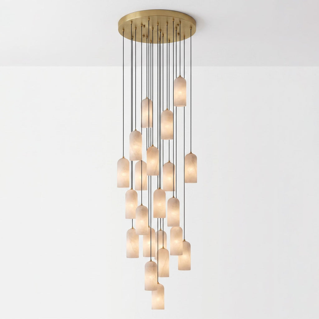 Monty natural alabaster pendant light with braided cable — image 52