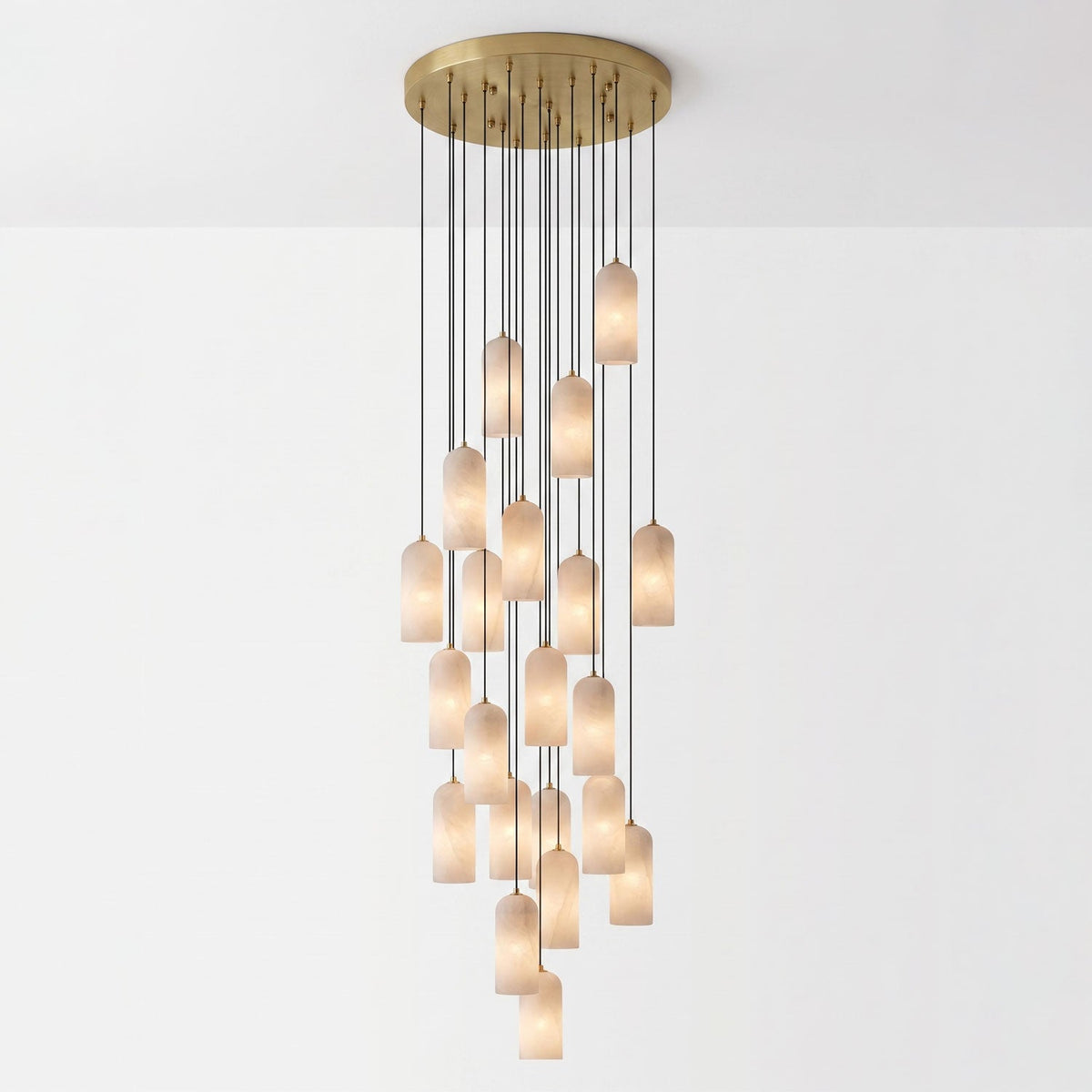 Monty natural alabaster pendant light with braided cable — image 52