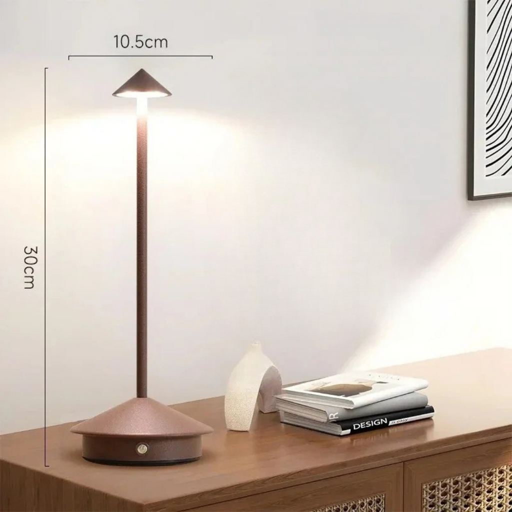 Conical Rechargeable LED Table Lamp – Touch Dimmer