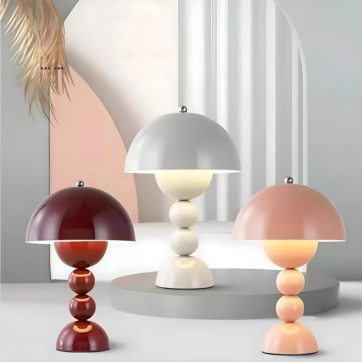 Cordless Table Lamp – Stacked Sphere Base Design – View 29