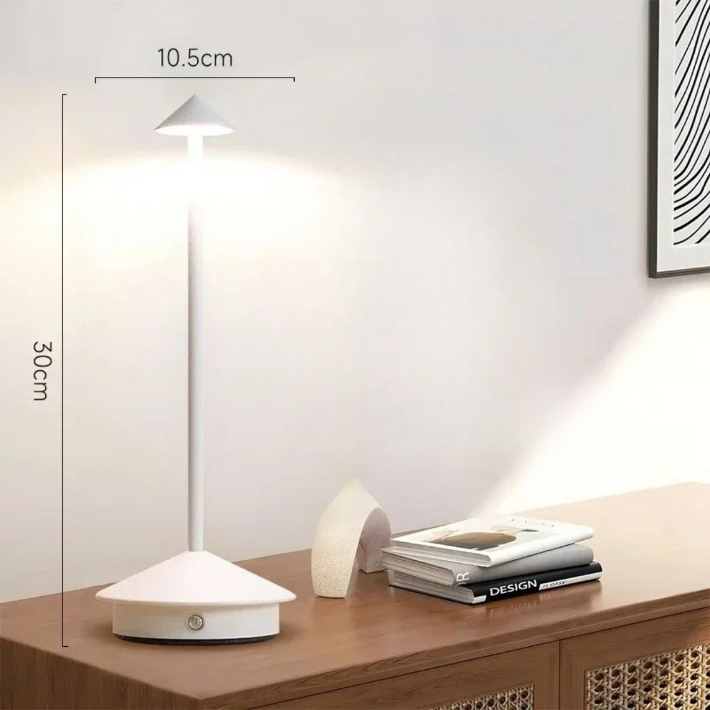 Conical Rechargeable LED Table Lamp – Touch Dimmer