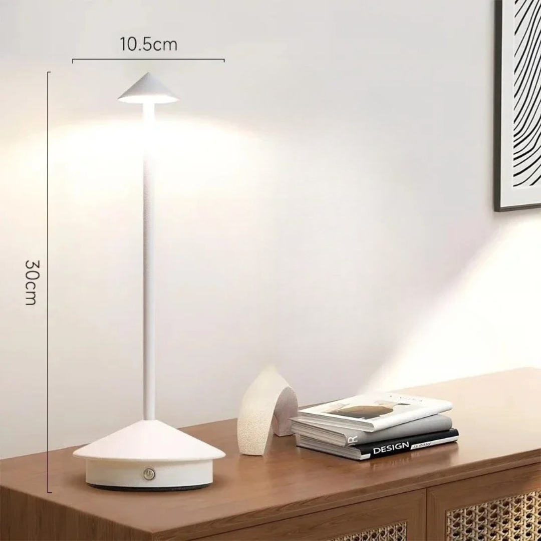 Conical Rechargeable LED Table Lamp – Touch Dimmer
