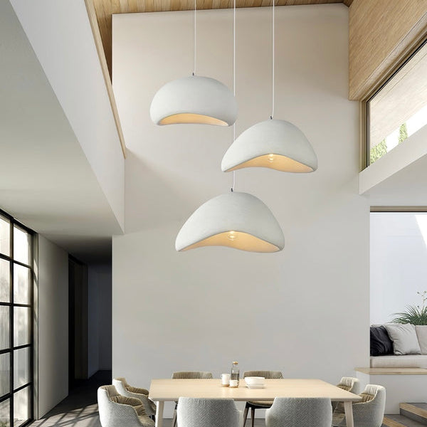 Cloud Japandi Pendant Light – Matt Textured Organic Shade