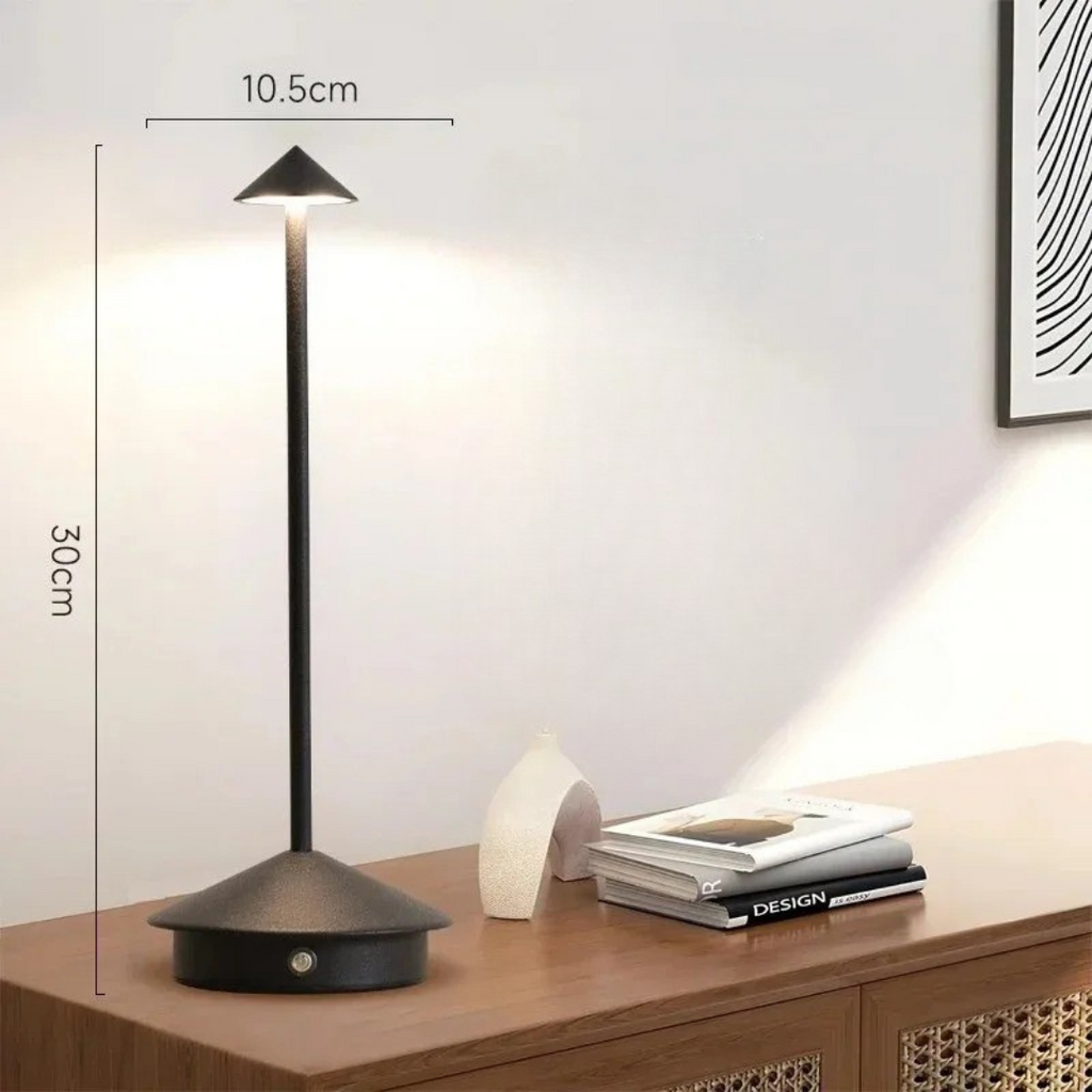Conical Rechargeable LED Table Lamp – Touch Dimmer