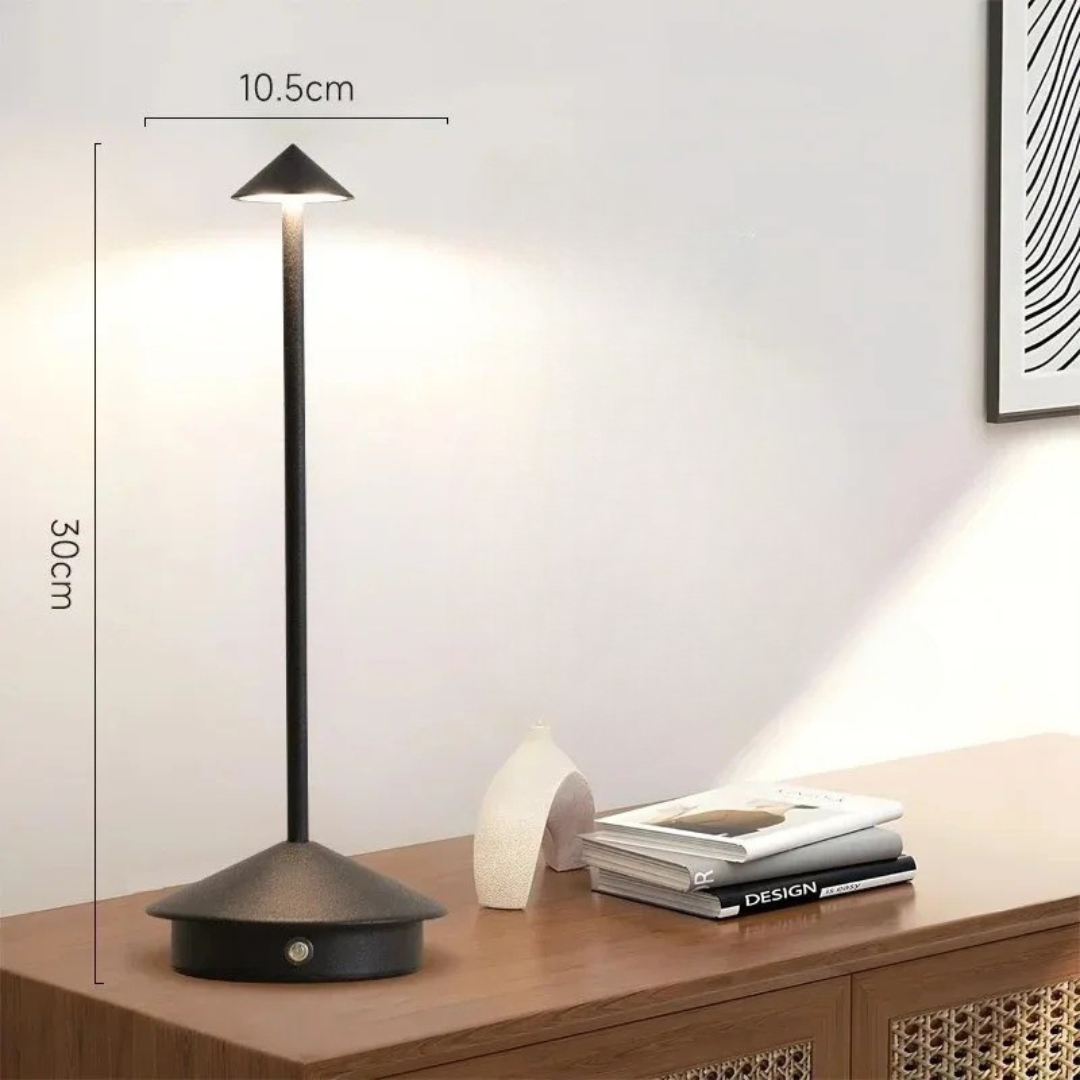 Conical Rechargeable LED Table Lamp – Touch Dimmer