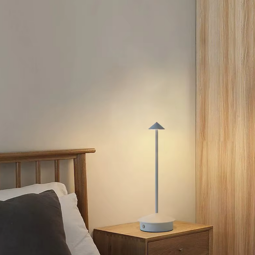 Conical Rechargeable LED Table Lamp – Touch Dimmer