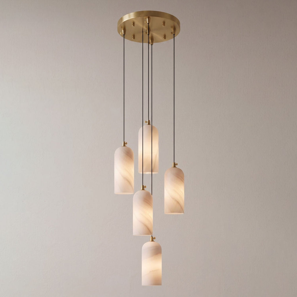 Monty natural alabaster pendant light with braided cable — image 53