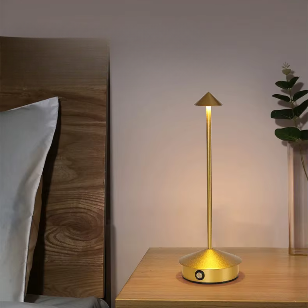 Conical Rechargeable LED Table Lamp – Touch Dimmer