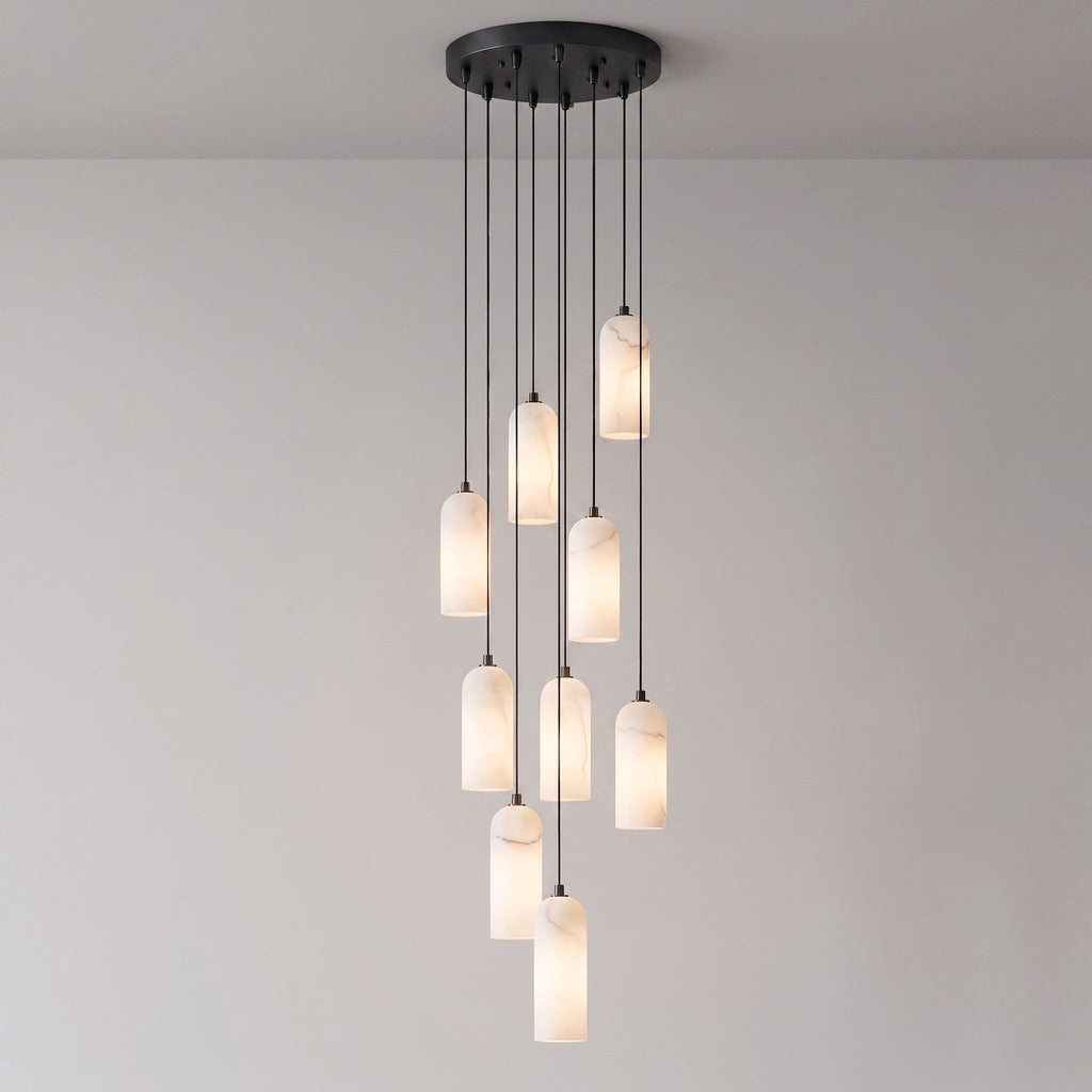 Monty natural alabaster pendant light with braided cable — image 59