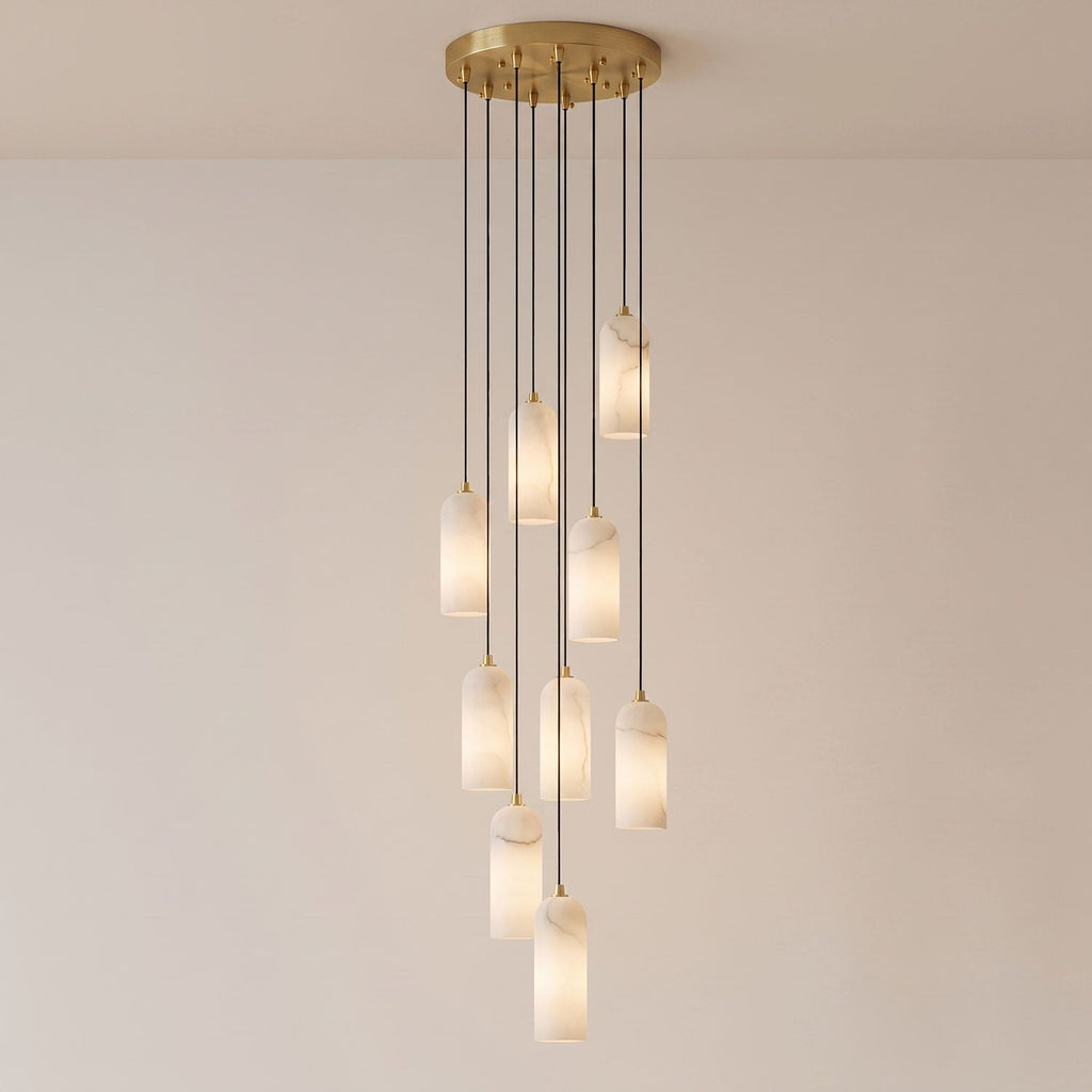 Monty natural alabaster pendant light with braided cable — image 55
