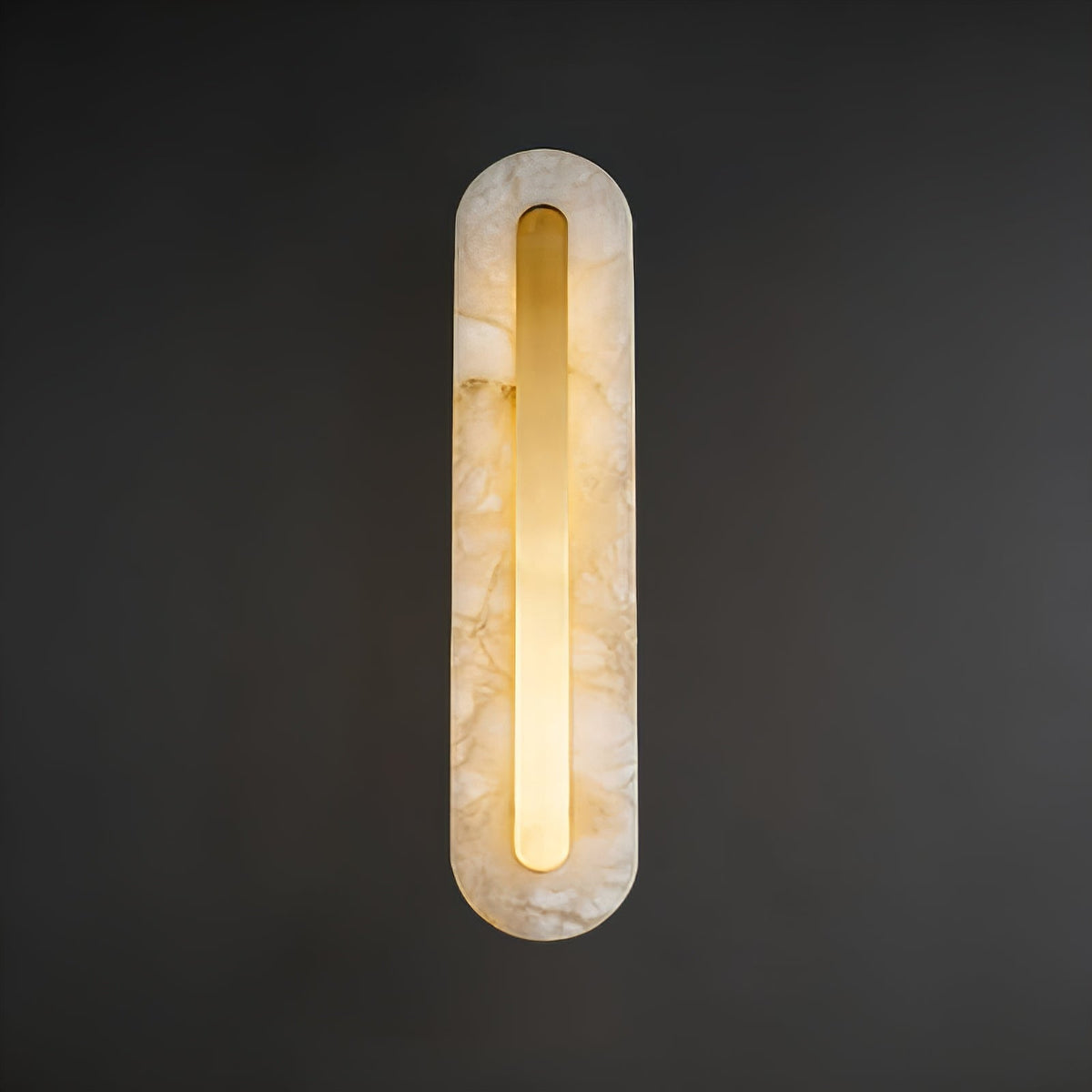 Wall Light – Hand-Sculpted Natural Alabaster – Soft Light, Integrated LED, H 30cm