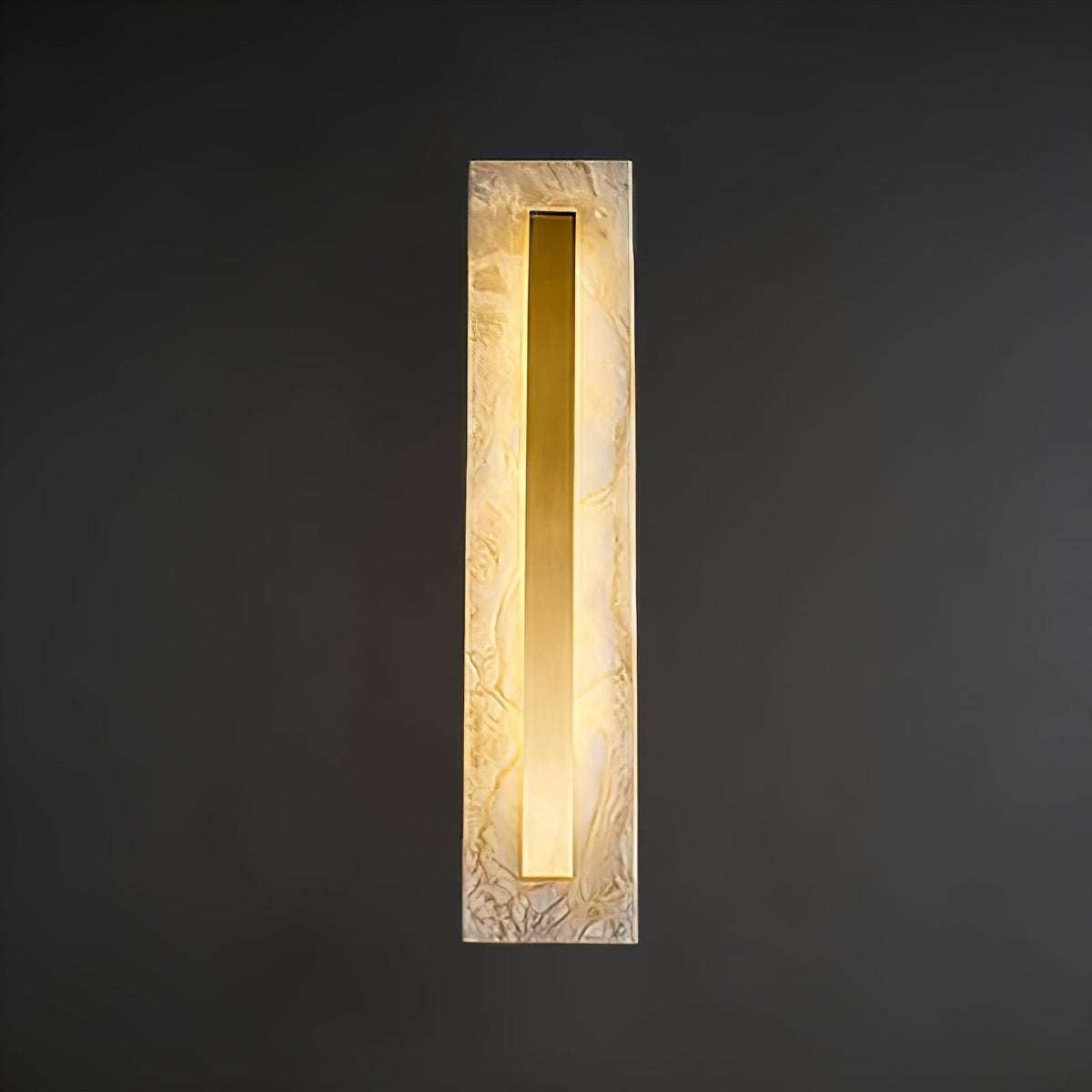Wall Light – Hand-Sculpted Natural Alabaster – Soft Light, Integrated LED, H 30cm