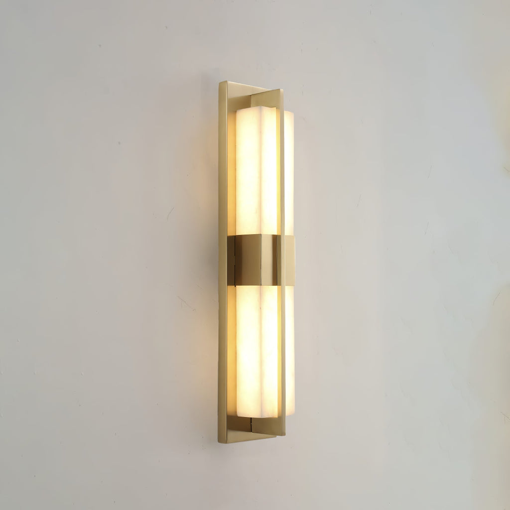 Alabaster and Brass Wall Light – Diffused Light, E27 (ES) Cap