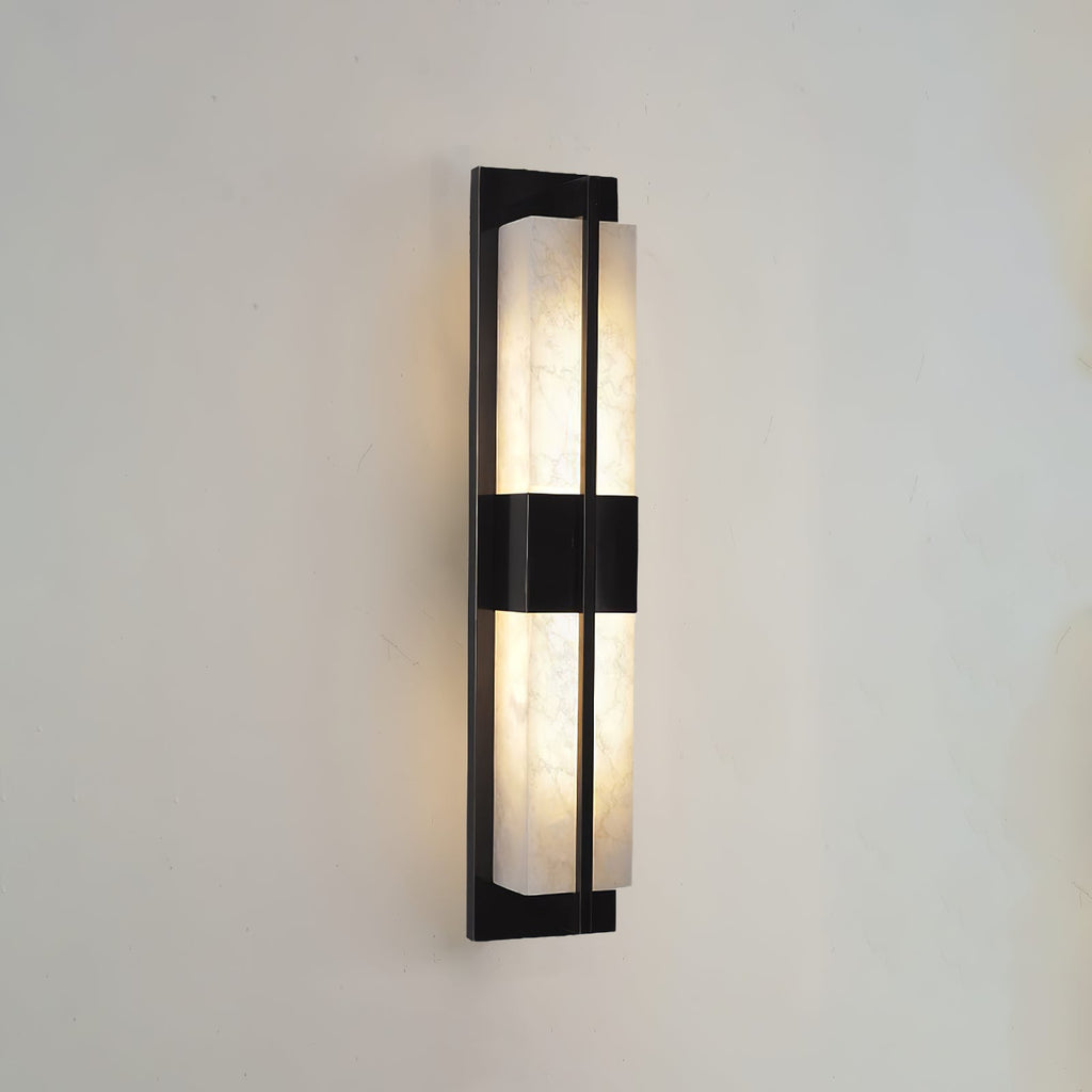 Alabaster and Brass Wall Light – Diffused Light, E27 (ES) Cap