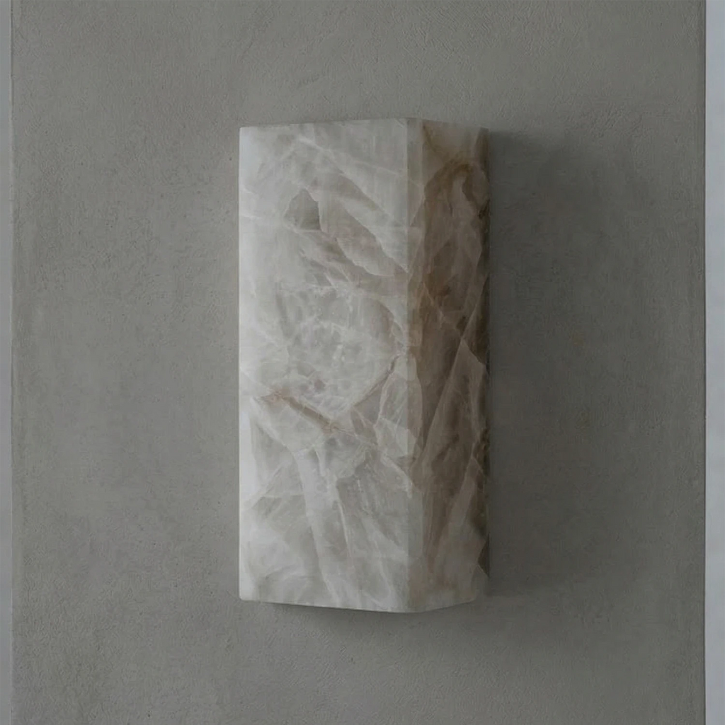 Alabastrine Wall Light - Polished White Alabaster, soft lighting, integrated LED, H 30cm