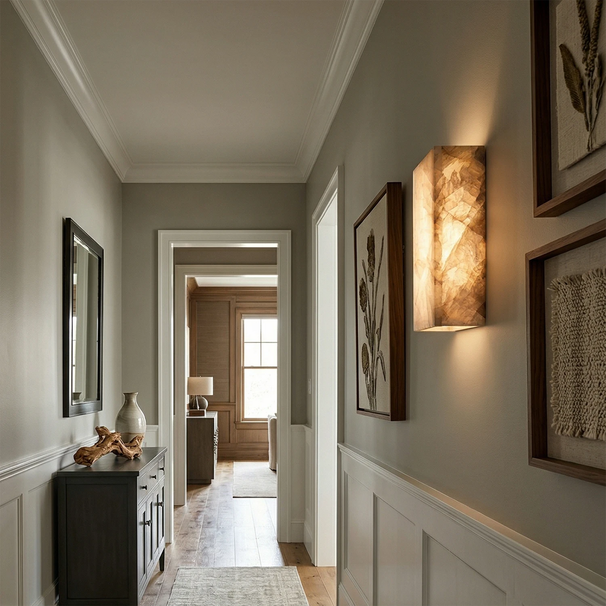 Alabastrine Wall Light - Polished White Alabaster, soft lighting, integrated LED, H 30cm