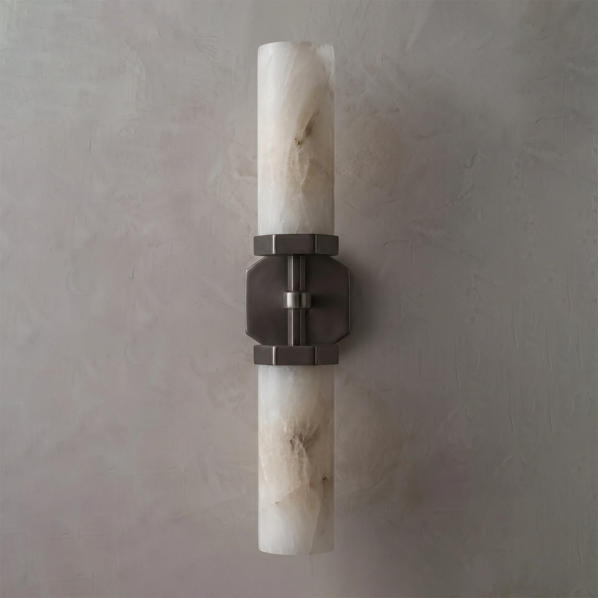 Alabastrine Twin Wall Light – White Alabaster and Metal
