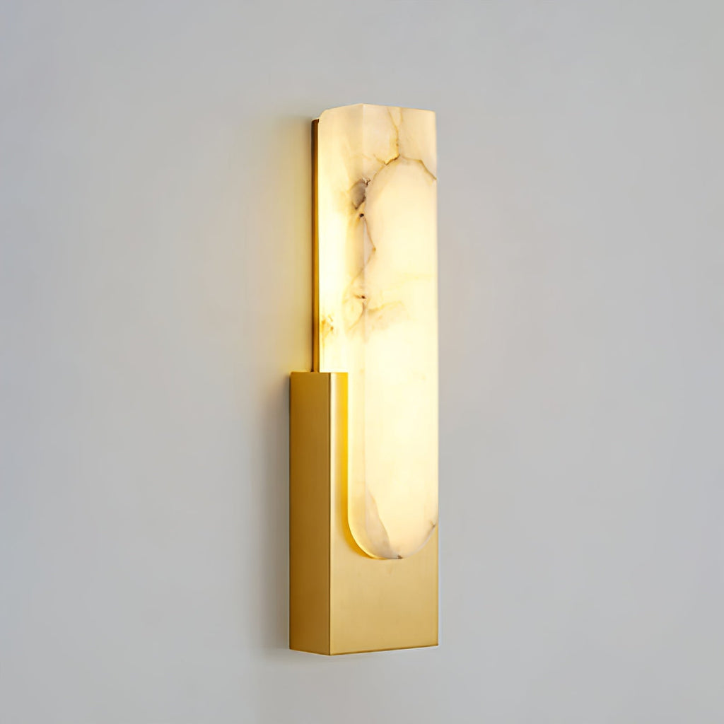 Alberta Sculpted Marble Wall Light – Antique Brass Frame