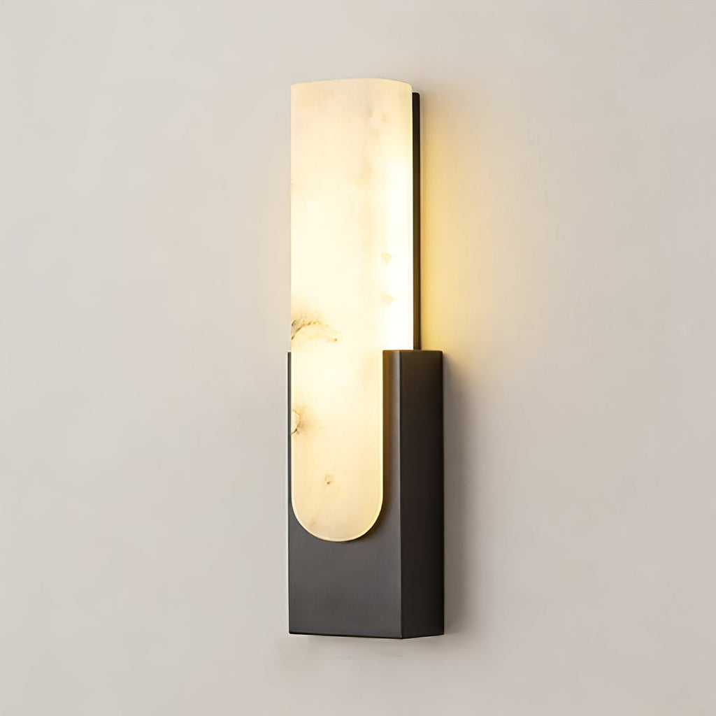 Alberta Sculpted Marble Wall Light – Antique Brass Frame