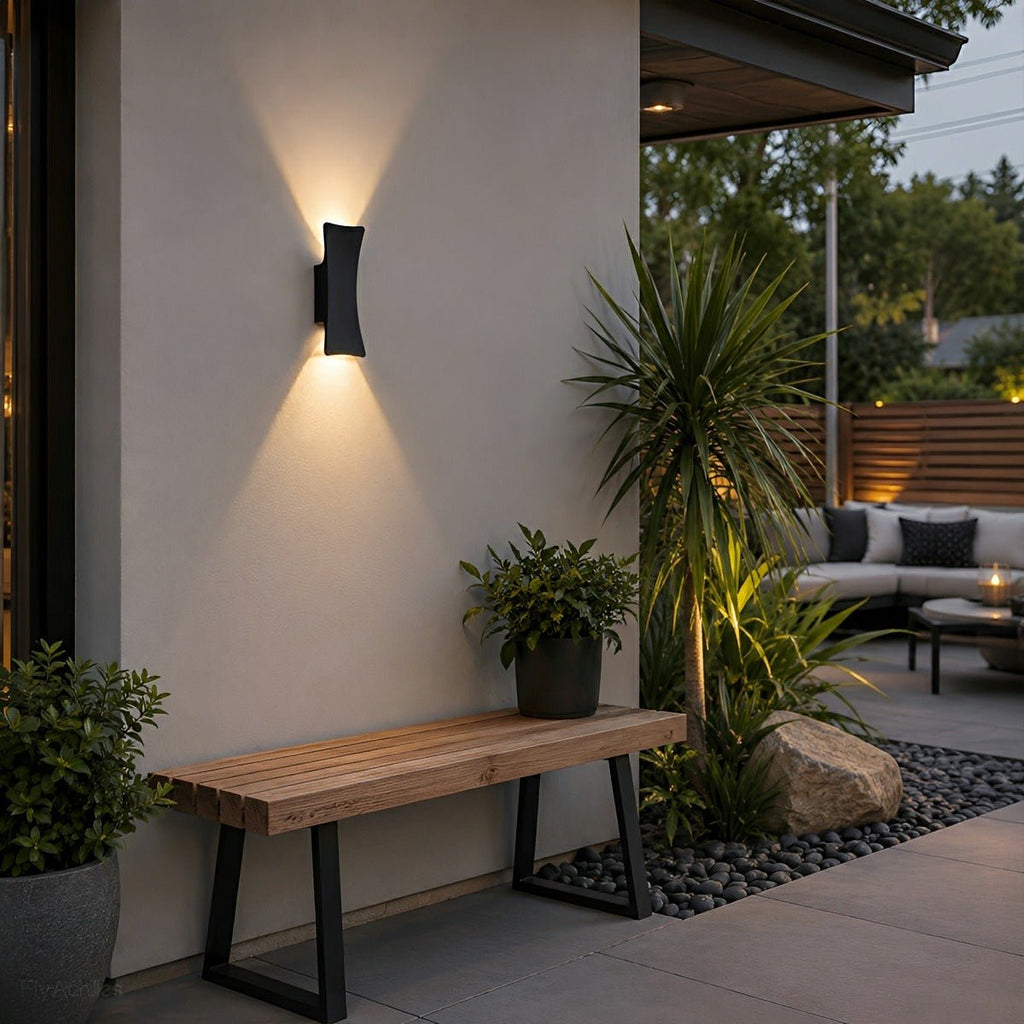 Arc Up-and-Down Outdoor Wall Light – Black Aluminium, IP65, 10W LED, H 24cm