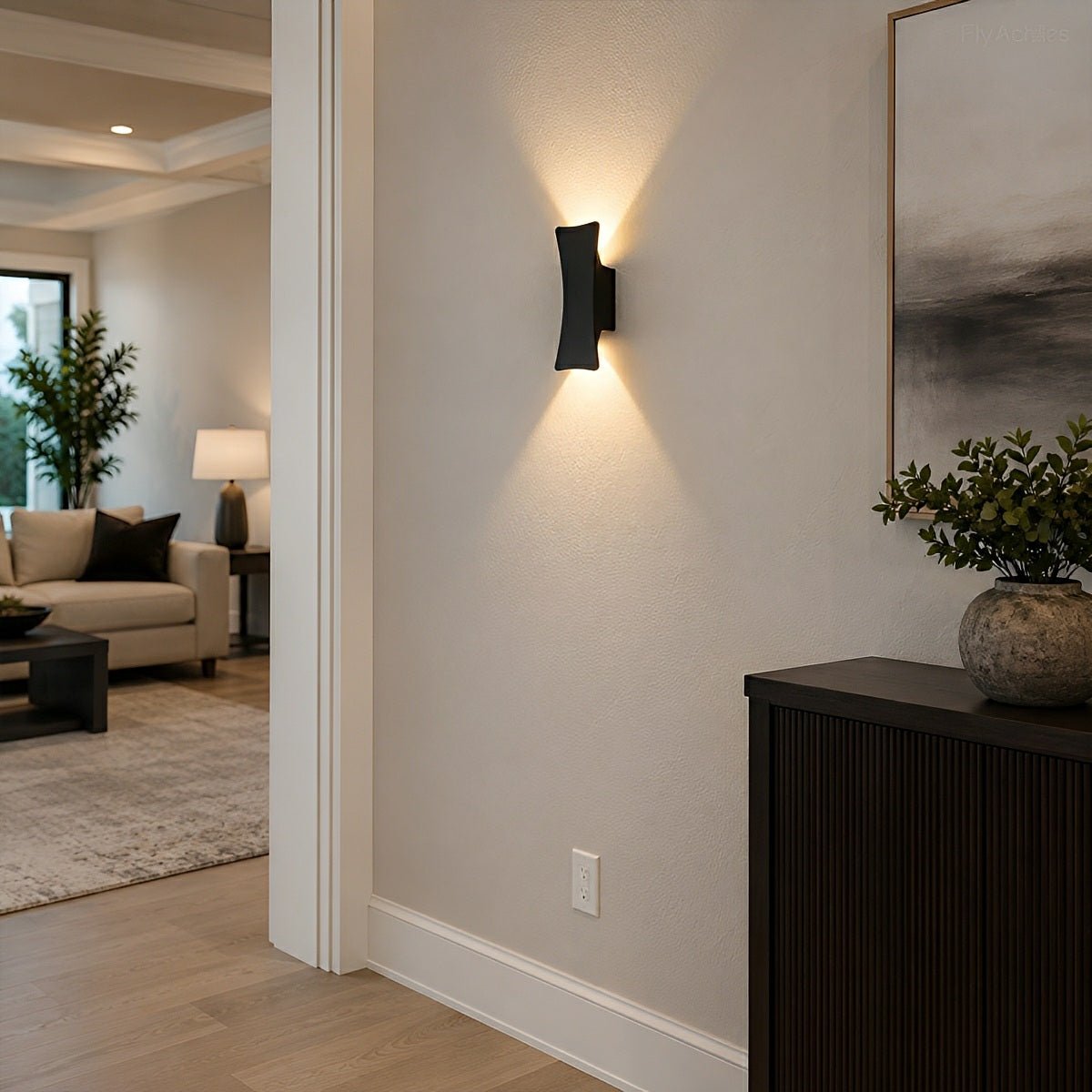 Arc Up-and-Down Outdoor Wall Light – Black Aluminium, IP65, 10W LED, H 24cm