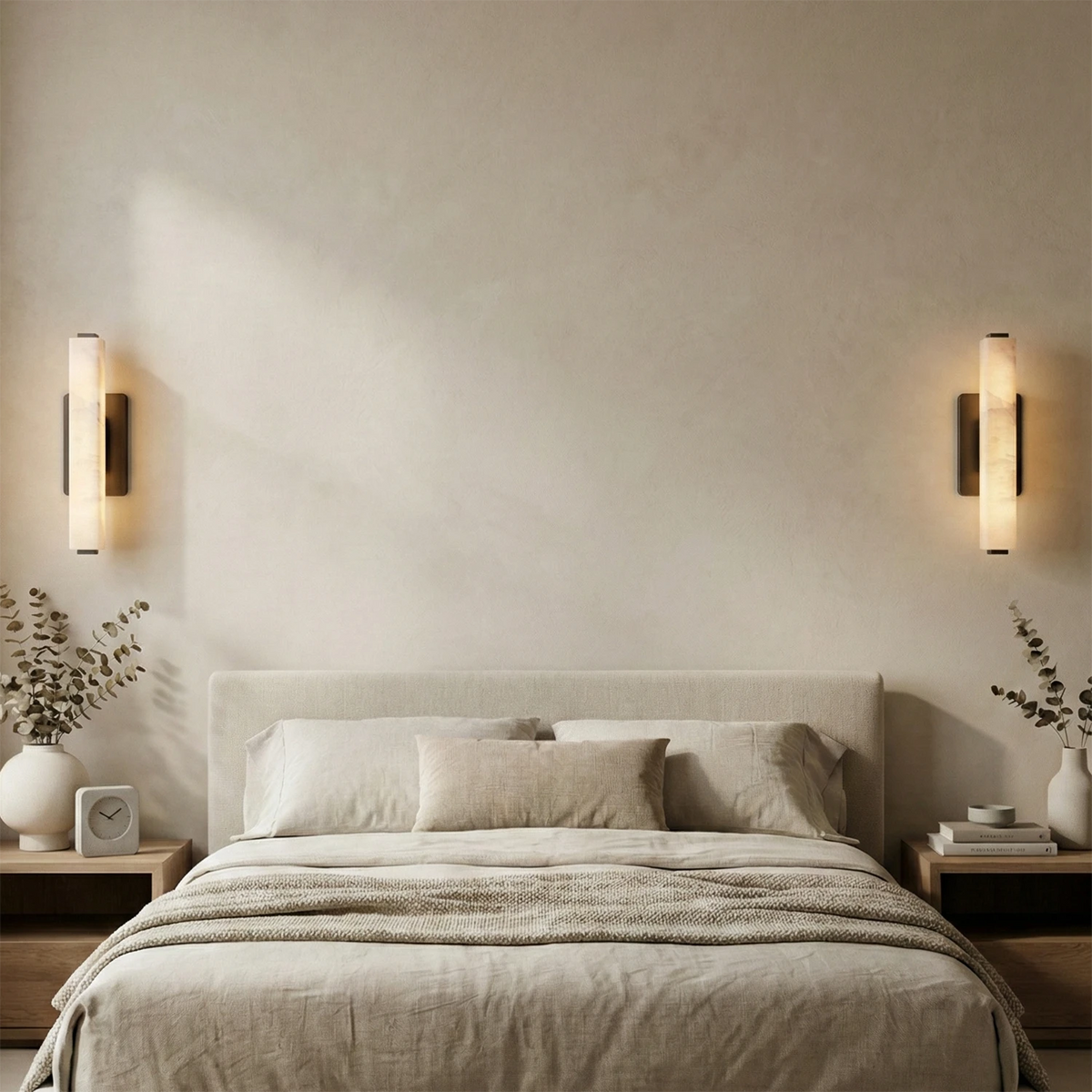 Audon Wall Light – Natural Alabaster – Soft Diffusion, E27 (ES) Cap