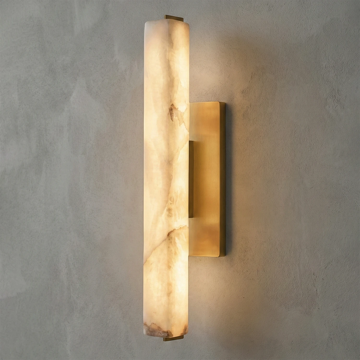 Audon Wall Light – Natural Alabaster – Soft Diffusion, E27 (ES) Cap