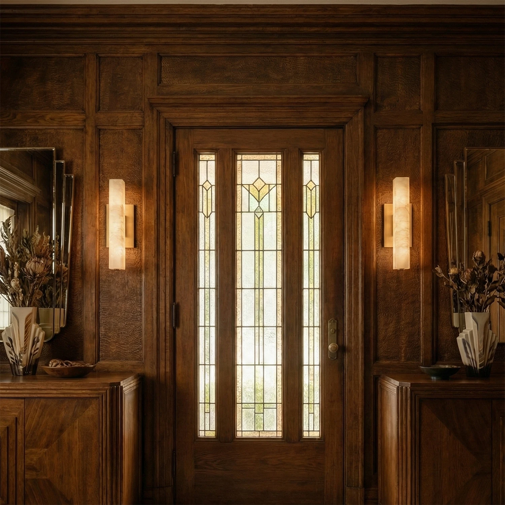 Audon Wall Light – Natural Alabaster – Soft Diffusion, E27 (ES) Cap