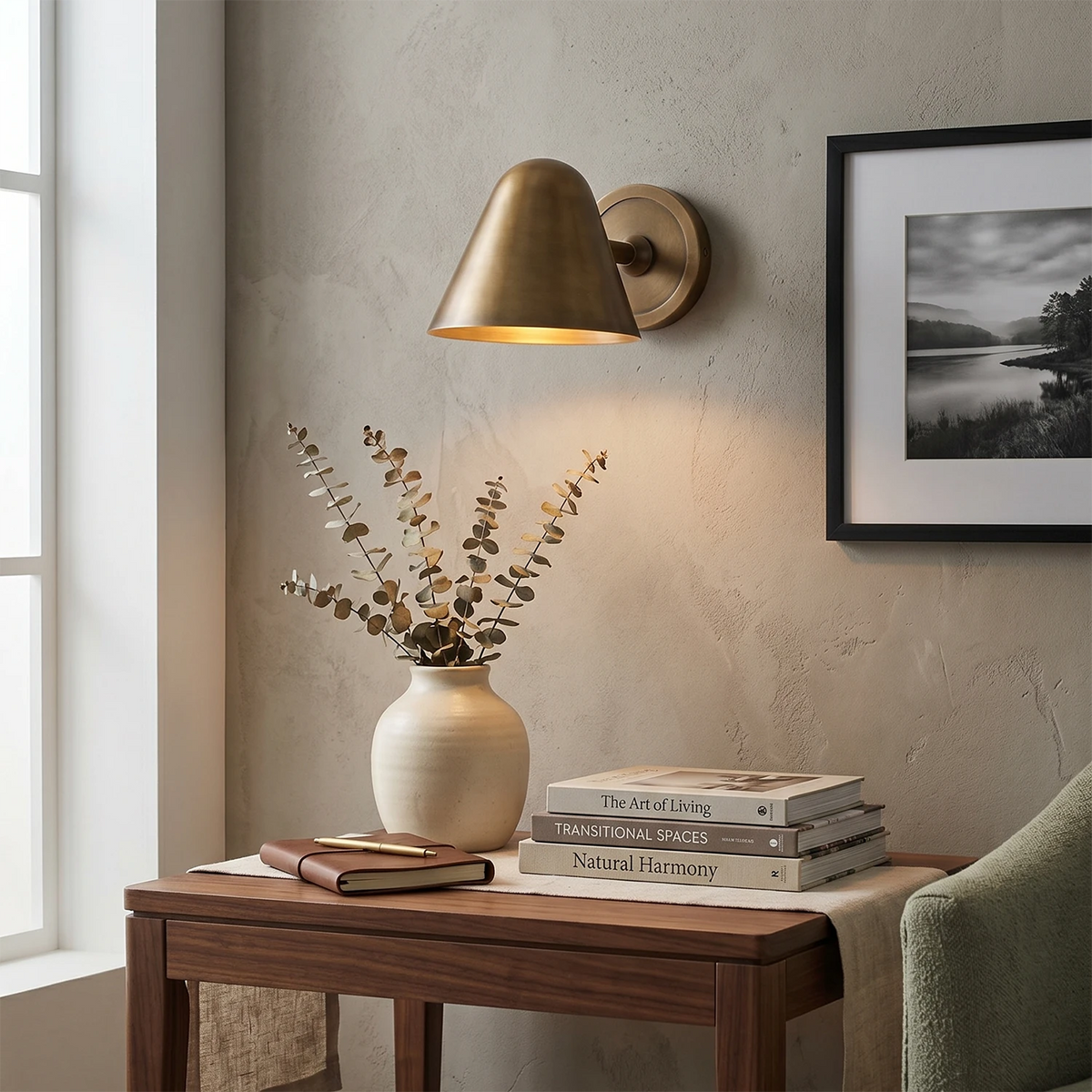Ballstonn Wall Light – Brushed Brass – Focused Light, GU10 Cap, Dia. 13.5cm