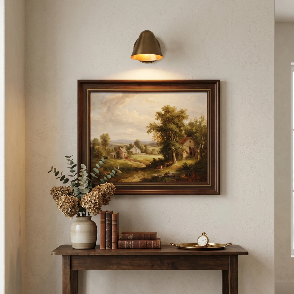 Ballstonn Wall Light – Brushed Brass – Focused Light, GU10 Cap, Dia. 13.5cm