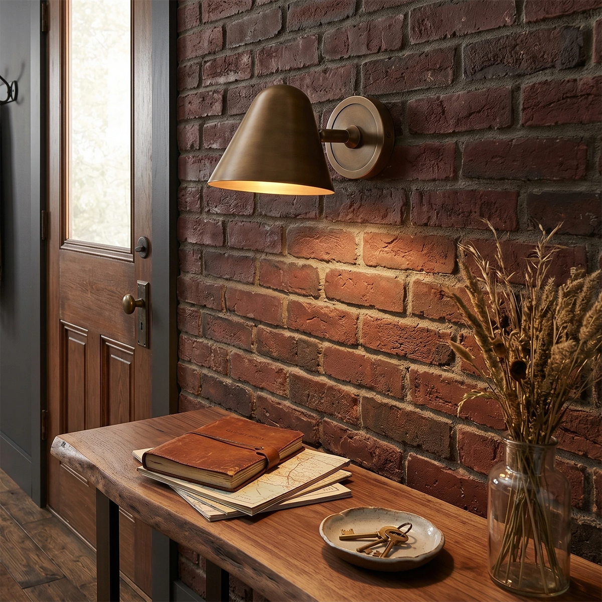 Ballstonn Wall Light – Brushed Brass – Focused Light, GU10 Cap, Dia. 13.5cm
