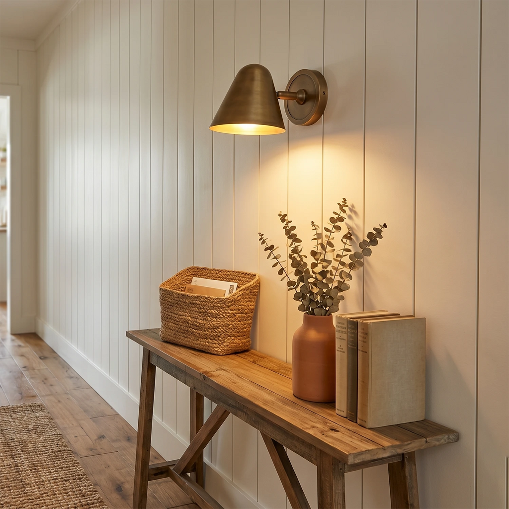 Ballstonn Wall Light – Brushed Brass – Focused Light, GU10 Cap, Dia. 13.5cm