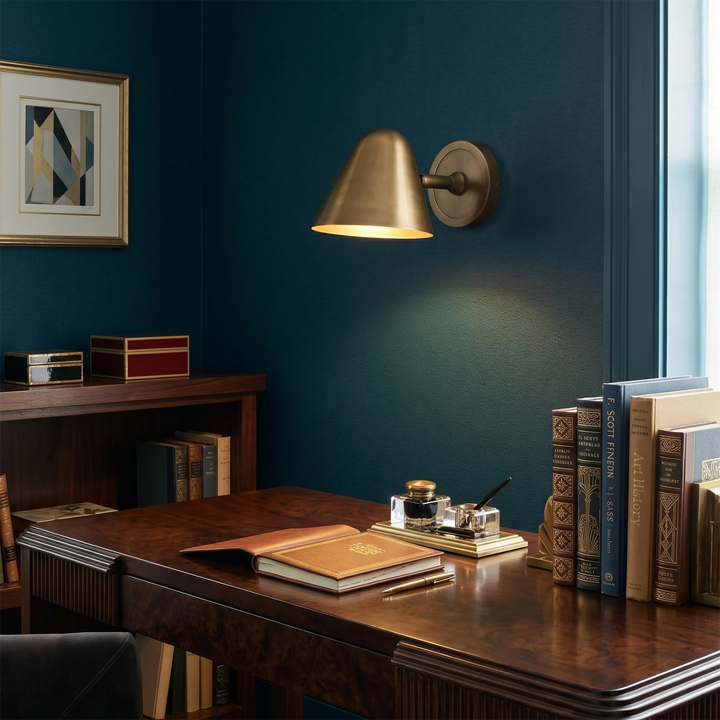 Ballstonn Wall Light – Brushed Brass – Focused Light, GU10 Cap, Dia. 13.5cm