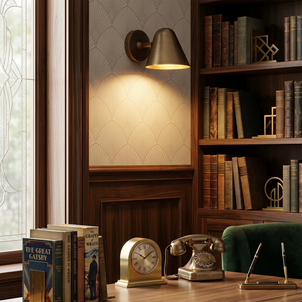 Ballstonn Wall Light – Brushed Brass – Focused Light, GU10 Cap, Dia. 13.5cm