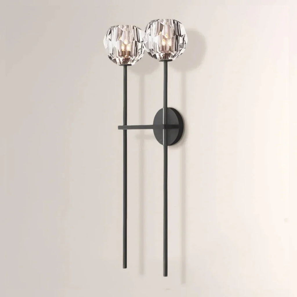 Cristaline wall light in solid brass with cut crystal