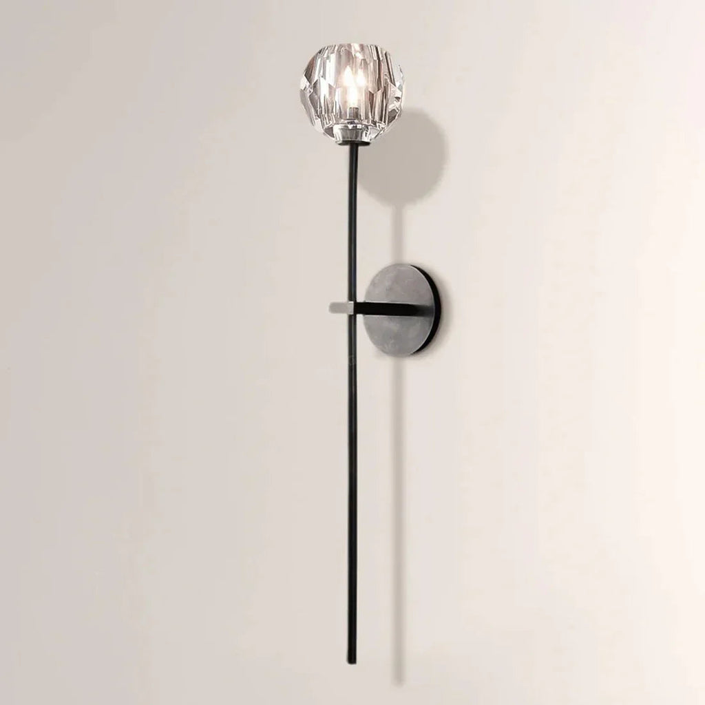 Cristaline wall light in solid brass with cut crystal