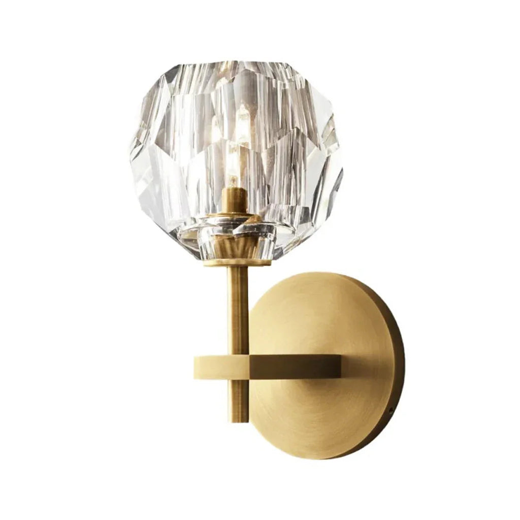Cristaline wall light in solid brass with cut crystal