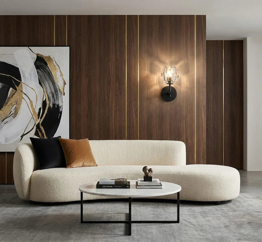 Cristaline wall light in solid brass with cut crystal